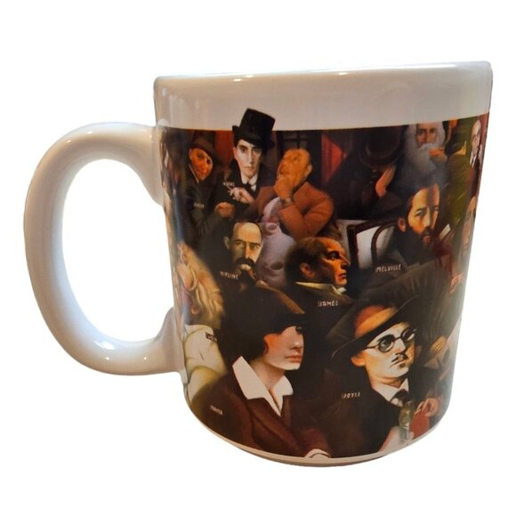 Barnes & Noble Café Famous Authors Writers Mug Twain Wilde Orwell Whitman Singer - Picture 1 of 7
